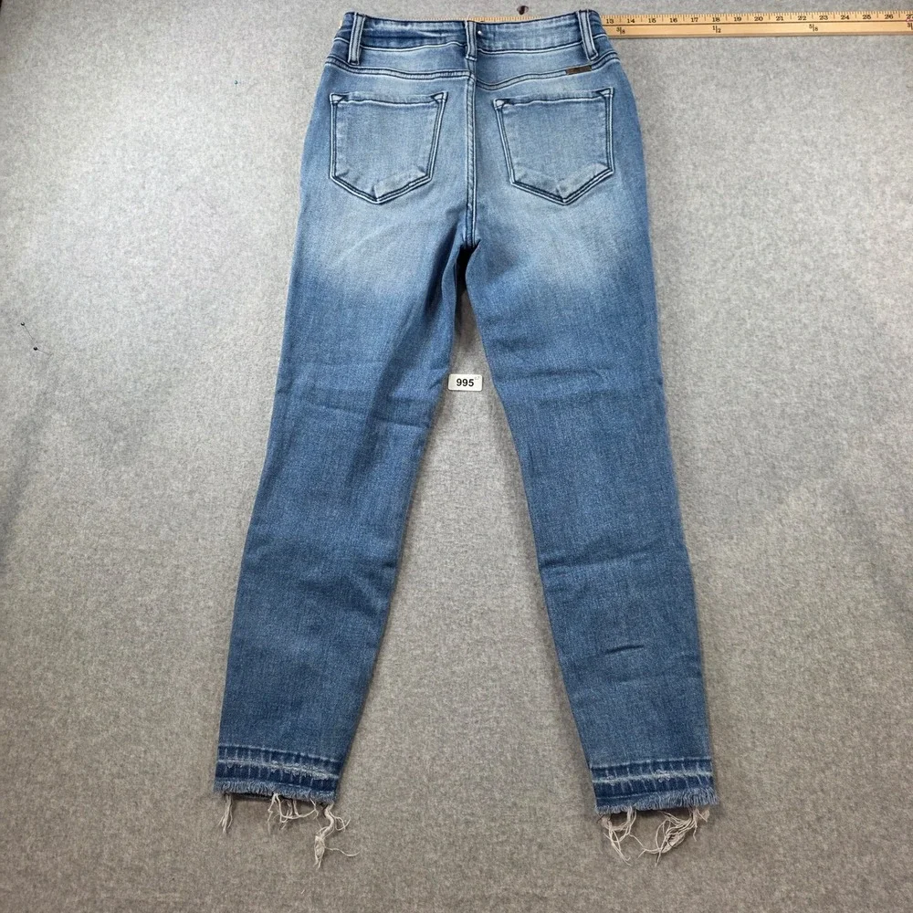 KanCan Two Tone High Rise Skinny Jeans Blue Raw Hem KC9190M Size 5 26‎